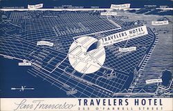 Travelers Hotel, map Postcard