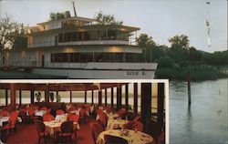 The Susie S. Liner and Shot of Interior Dining Room at the Stillwood Resort in Lakeport, CA Postcard