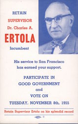 Retain Supervisor Dr. Charles A. Ertola Incumbent Postcard