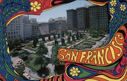 Union Square Psychedelic Hippie Style San Francisco, CA Postcard Postcard Postcard