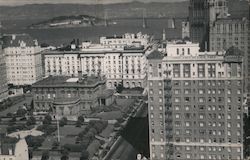 Nob Hill - Huntington Hotel right foreground Postcard
