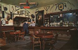 The Rustic Inn, bar, deer head, guns, map Postcard