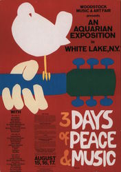 Woodstock Music & Art Fair Presents an Aquarian Exposition (1988 card) White Lake, NY Postcard Postcard Postcard