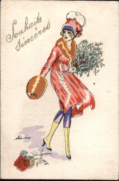 Rare Mini Card: Souhails Sinceres - drawing of a stylish woman