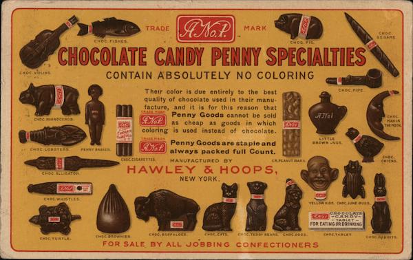 Hawley & Hoops. Chocolate Candy Penny Specialties.