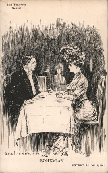 Bohemian signed Axel Tornrose Artist Signed