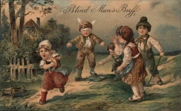 Blind man's bluff. Embossed Children