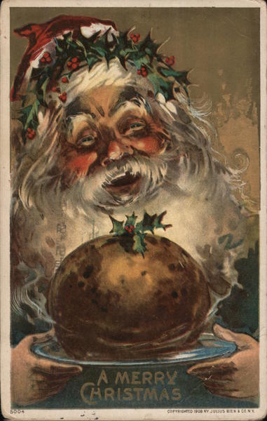 A Merry Christmas (Santa with pudding) Santa Claus