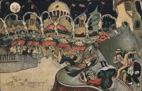 Luna Park by moonlight Coney Island New York Amusement Parks