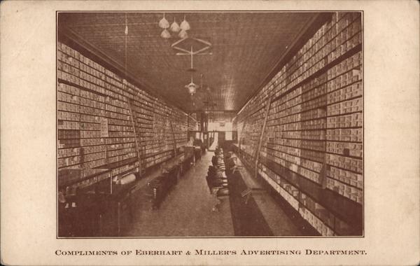 Shoe Store. Compliments of Eberhart & Miller's Advertising Department