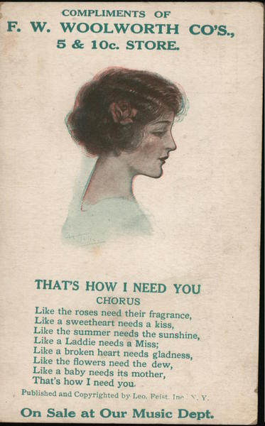 That's How I Need You, by McCarthy & Goodwin Music