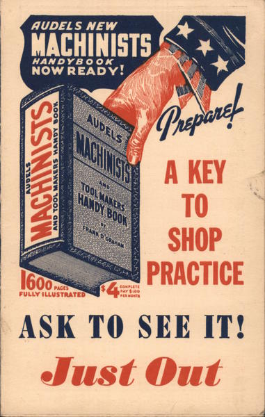 Audels New Machinistss Handybook Advertising