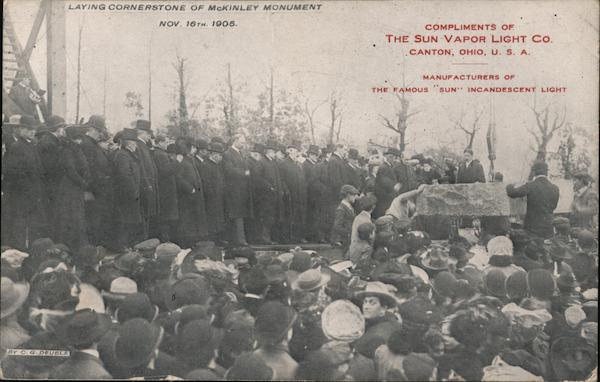 Laying Cornerstone of McKinley Monument - Sun Vapor Light Company