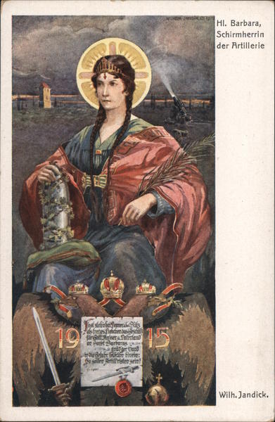 HI. Barbara, Schirmherrin der Artillerie World War I