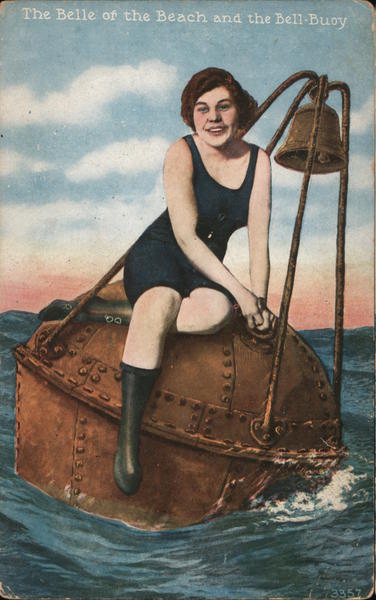 The Belle of the Beach and the Bell-Buoy Women Postcard