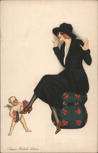 Cupid Shining a Woman's Shoes - Solitaire Brand Leather Cleaner