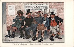 Chorus of Foreigners - Now then John! make room!! signed Arthur Moreland Postcard