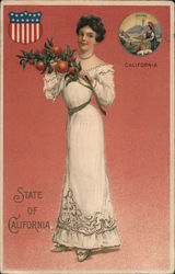 State of California - Oranges, Eureka State Girls Postcard Postcard Postcard