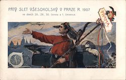 Paty Slet Vsesokolsky V Praze R. 1907 Postcard