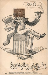 Etats-Unis. Stamp used as head of man Postcard