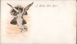 A Happy New Year 1902 Postcard