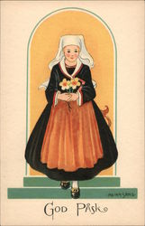 God Pask signed Adina Sand Postcard