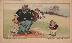 "Now, Will You Be Good!" Spanking Postcard Postcard Postcard