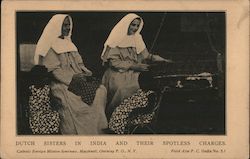 Dutch sisters in India and their spotless charges. Postcard