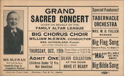Grand Sacred Concert given on behalf of the Family Altar League Postcard
