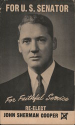 For U.S. Senator Re-elect John Sherman Cooper Postcard