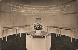 Center display in exhibit room. Christian Science Activity Building Golden Gate International Exposition 1939 Postcard