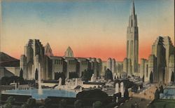 Hand Colored post card of Treasure Island, Sunken Gardens Postcard