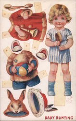Baby Bunting Paper Doll Postcard