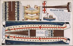 Cut and Fold Hospital Ship -Toy Models Postcard Postcard Postcard