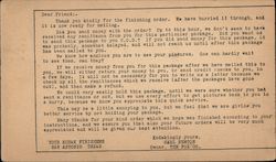 The Fox Co. Kodak Finishers. Payment for pictures or C.O.D. Postcard