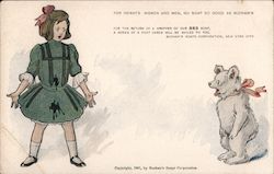 Buchan's Soaps Corporation. Girl with stained dress, pet bear Postcard