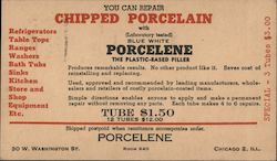 You can repair Chipped Porcelain with Blue White Porcelene Postcard