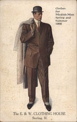 The E. & W. Clothing House: Clothes for Modish Men 1908 Postcard