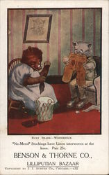 Benson & Thorne Co., Busy Bears Wednesday. Darning day Postcard