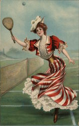 Lady playing tennis Postcard