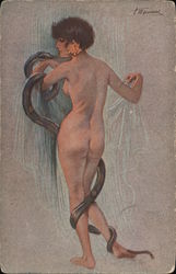 La Femme et Le Serpent (The Womand and the Snake) by S. Meunier Postcard