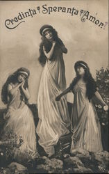 Credinta Speranta Amore. Three muses of faith, hope and love Postcard