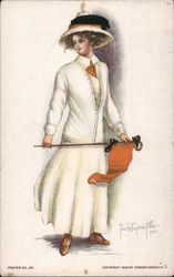 University College girl Orange banner signed Pearle Eugenia Fidler 1909 College Girls Postcard Postcard Postcard