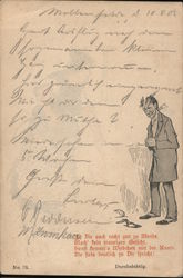 Man down on his luck. Durchsichtig. Postcard