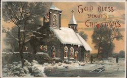 God Bless Your Christmas Postcard