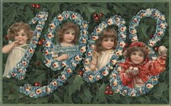1908 with Children Year Dates Postcard Postcard Postcard