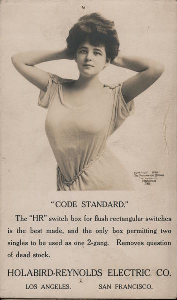 Code Standard. Pin up girl - Holabird-Reynolds Electric Co. Los Angeles California