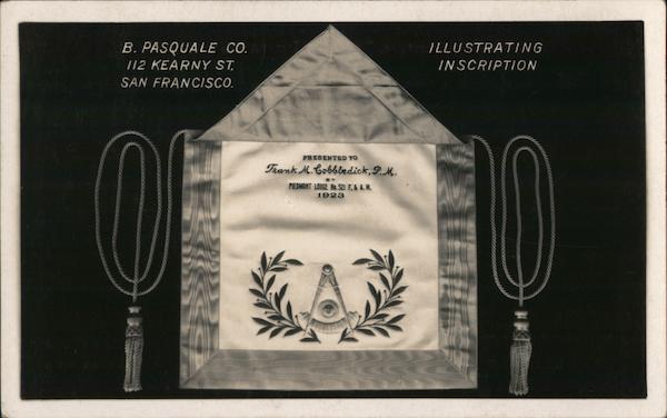 B. Pasquale Co., Illustrating Inscriptions (Masons) San Francisco California