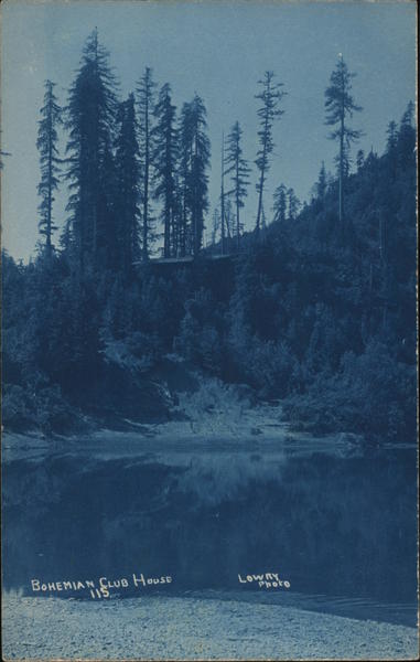 Bohemian Club House, lake, trees Monte Rio California