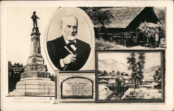 James W. Marshall, Discoverer of Gold, monument, cabin, Sutter's mill Coloma California